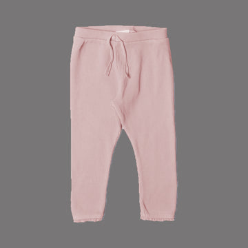 DULL PINK WITH KNOT THERMAL FABRIC BOTTOM FRIL PLAIN PAJAMA TROUSER